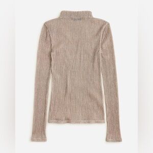 NWT J. Crew sheer long sleeve turtleneck in metallic sz xl